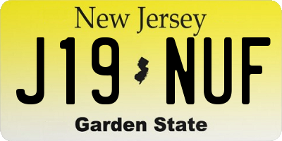 NJ license plate J19NUF