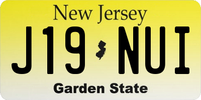 NJ license plate J19NUI