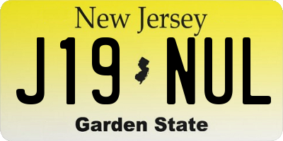 NJ license plate J19NUL
