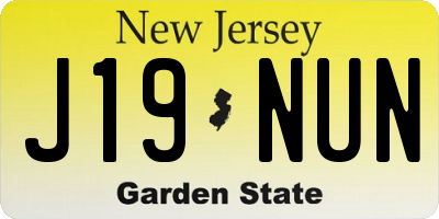 NJ license plate J19NUN
