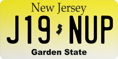 NJ license plate J19NUP