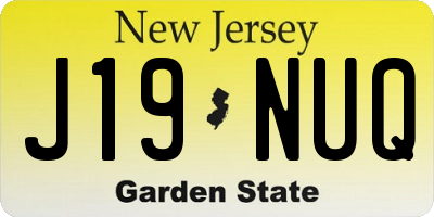 NJ license plate J19NUQ