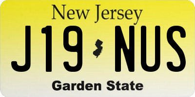 NJ license plate J19NUS