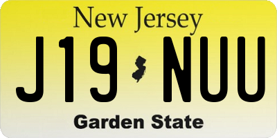 NJ license plate J19NUU