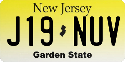 NJ license plate J19NUV