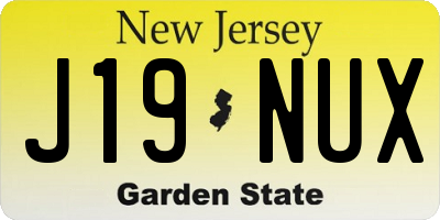 NJ license plate J19NUX