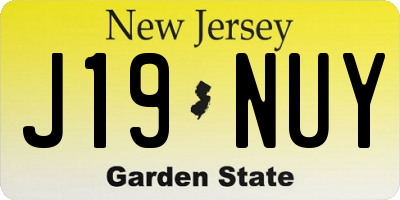 NJ license plate J19NUY