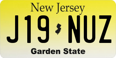 NJ license plate J19NUZ