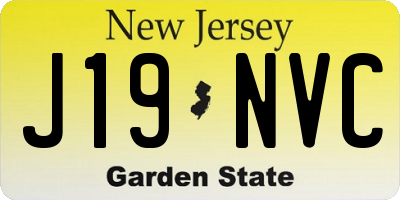 NJ license plate J19NVC