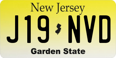NJ license plate J19NVD