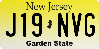 NJ license plate J19NVG
