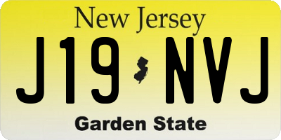 NJ license plate J19NVJ