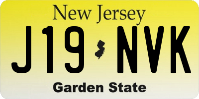NJ license plate J19NVK