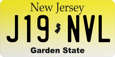 NJ license plate J19NVL