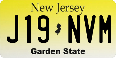 NJ license plate J19NVM