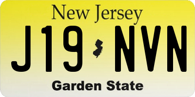 NJ license plate J19NVN