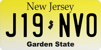 NJ license plate J19NVO