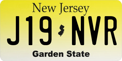 NJ license plate J19NVR