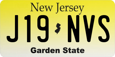 NJ license plate J19NVS