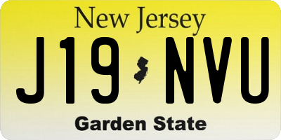 NJ license plate J19NVU