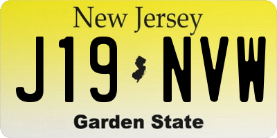 NJ license plate J19NVW