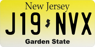 NJ license plate J19NVX