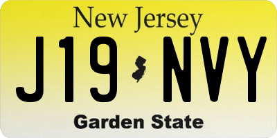 NJ license plate J19NVY