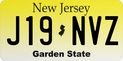 NJ license plate J19NVZ