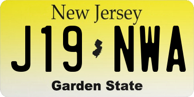 NJ license plate J19NWA