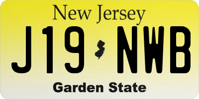 NJ license plate J19NWB