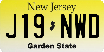 NJ license plate J19NWD