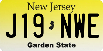 NJ license plate J19NWE