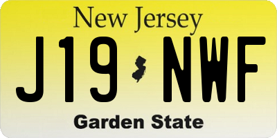 NJ license plate J19NWF