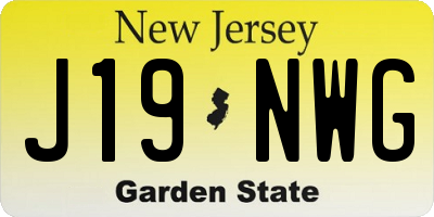 NJ license plate J19NWG