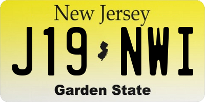 NJ license plate J19NWI