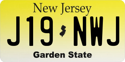 NJ license plate J19NWJ