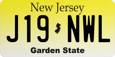 NJ license plate J19NWL