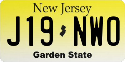 NJ license plate J19NWO