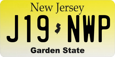 NJ license plate J19NWP