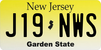 NJ license plate J19NWS