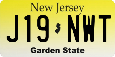 NJ license plate J19NWT