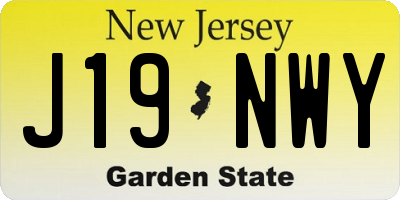 NJ license plate J19NWY