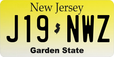 NJ license plate J19NWZ
