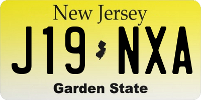 NJ license plate J19NXA