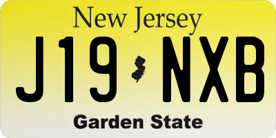 NJ license plate J19NXB