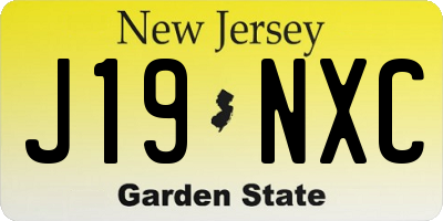 NJ license plate J19NXC