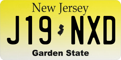 NJ license plate J19NXD
