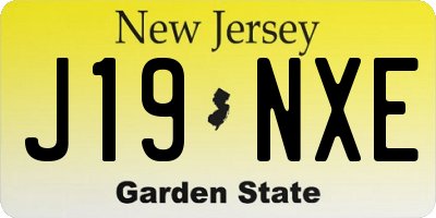 NJ license plate J19NXE