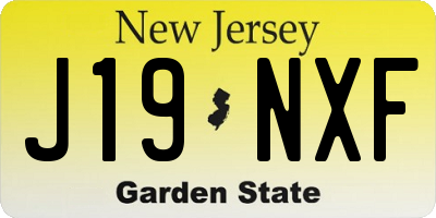 NJ license plate J19NXF