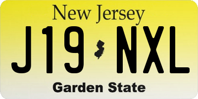 NJ license plate J19NXL